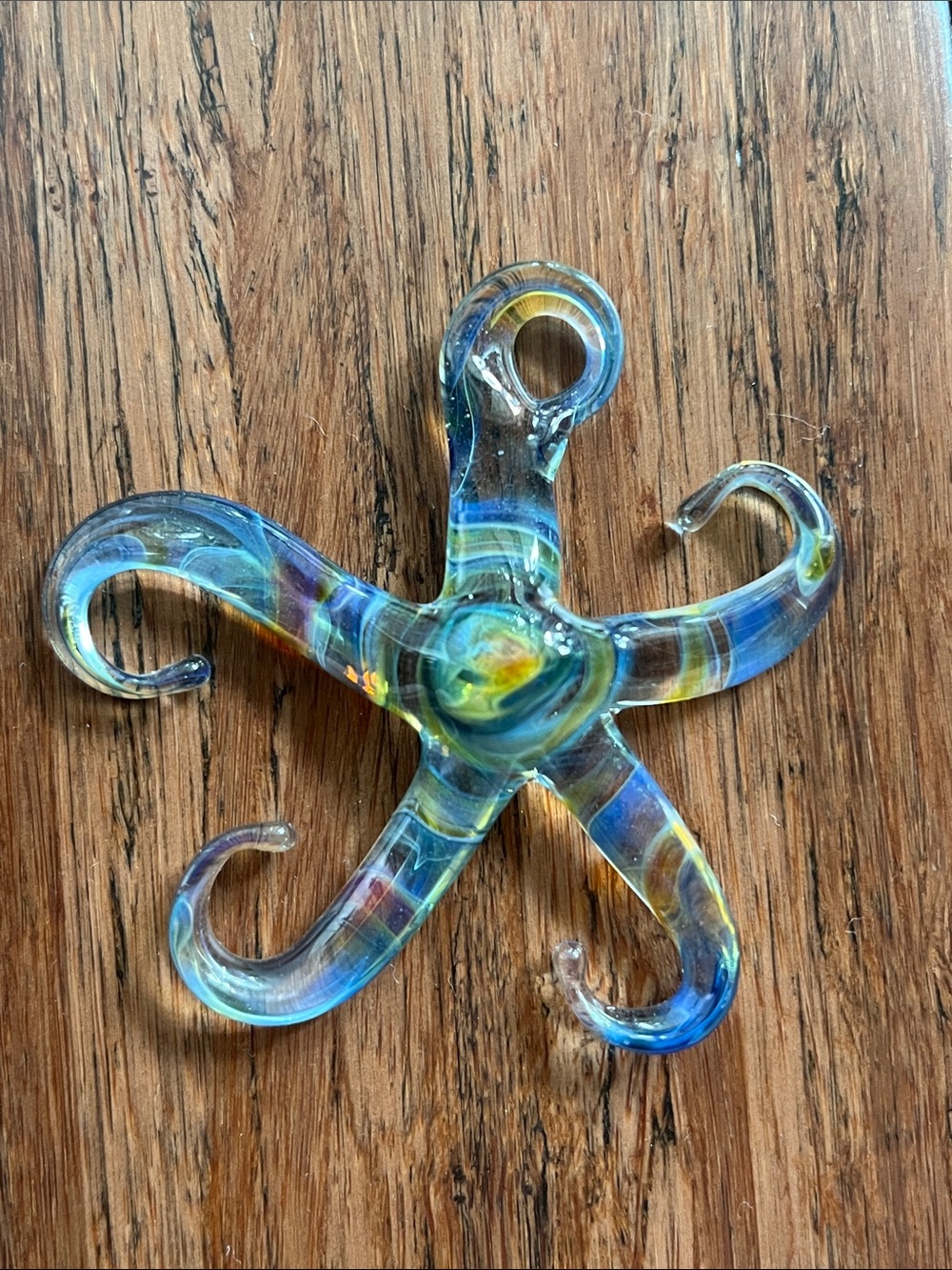 Hand-Blown Glass Starfish suncatcher